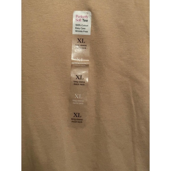 Kim Rogers Tan Leopard Print Mock Long Sleeve Shirt - Picture 3 of 4